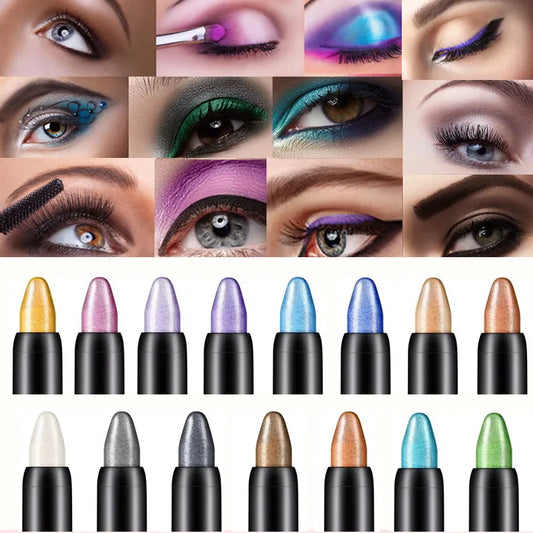 15 Color Highlighter Eyeshadow Pencil Waterproof Glitter