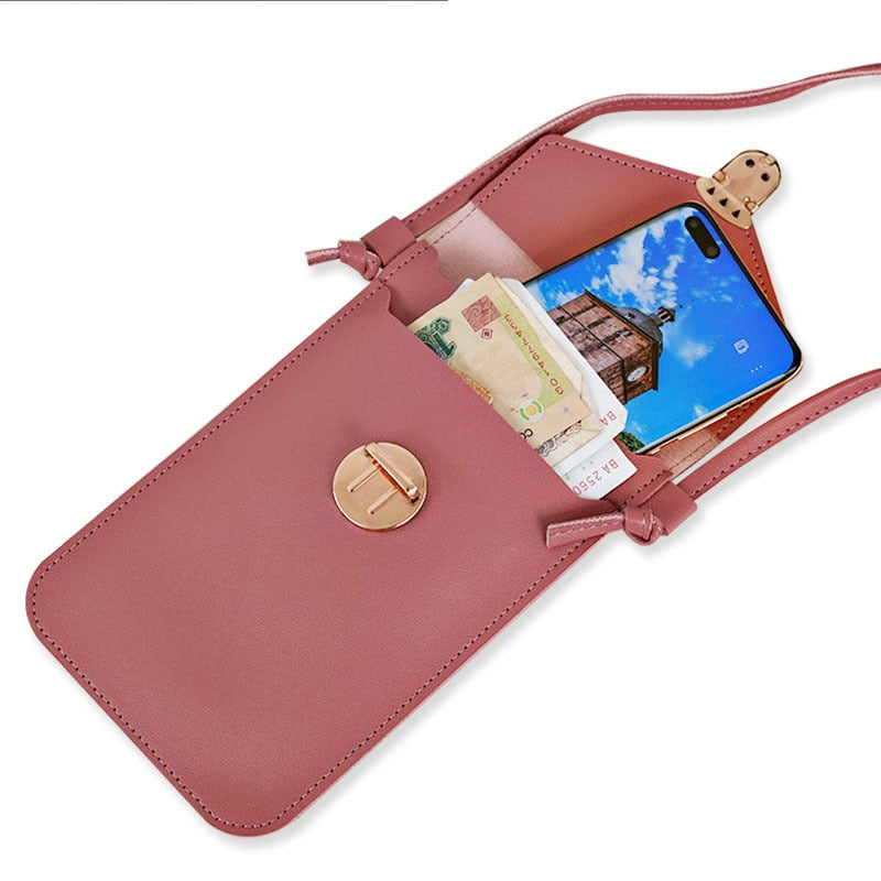 Women's Fashion Lock Touch Screen Mobile Phone Wallet